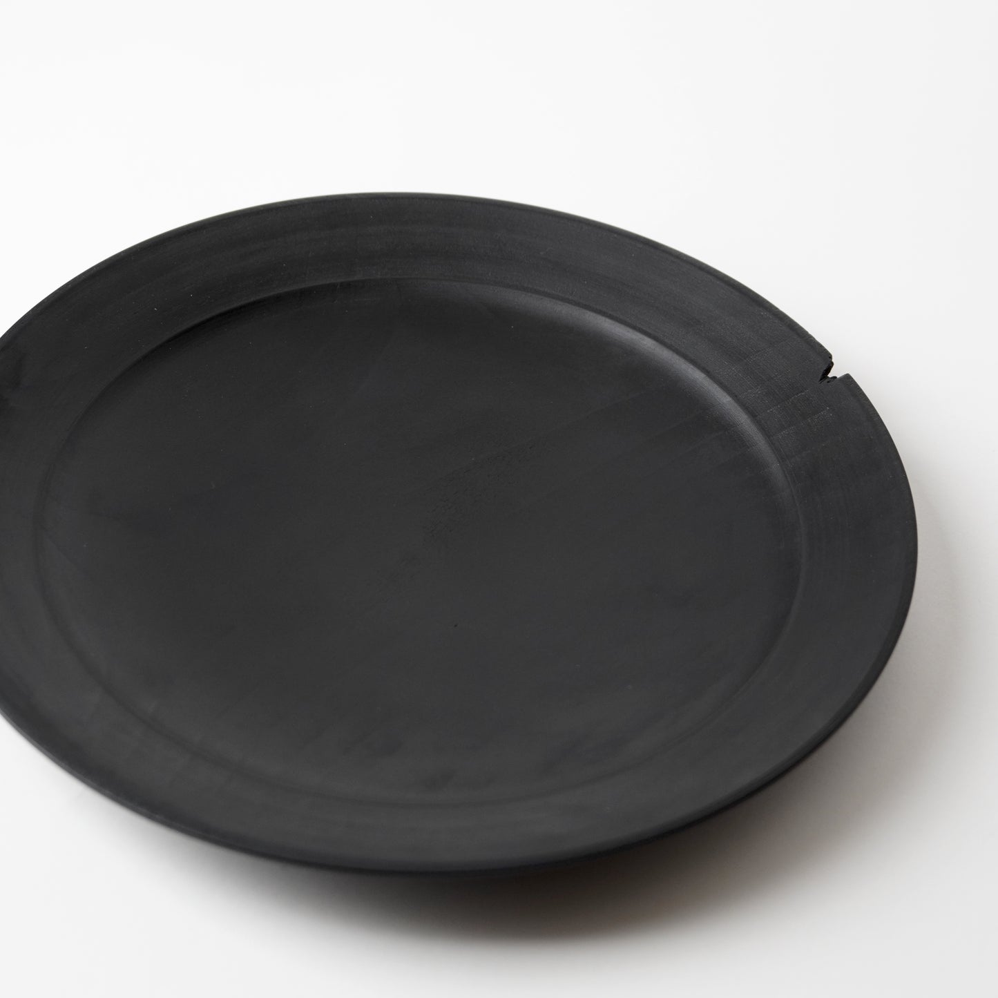 Black  plate on a white background