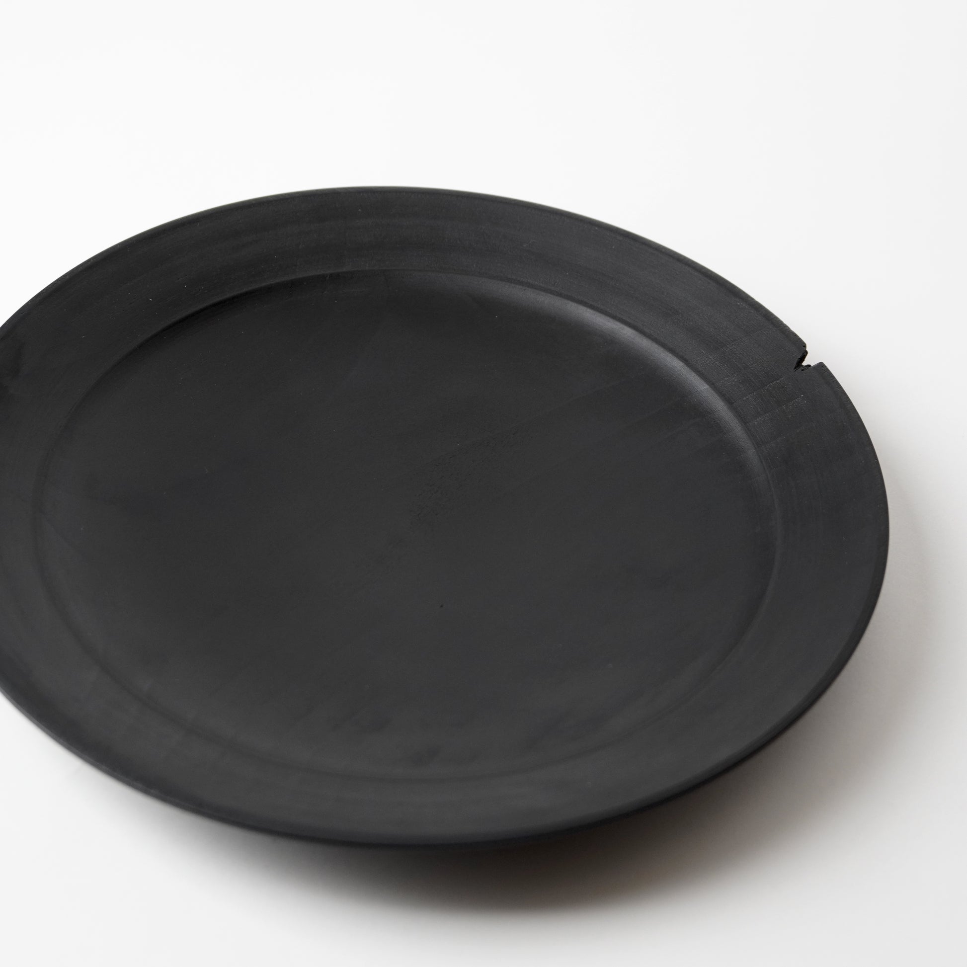 Black  plate on a white background