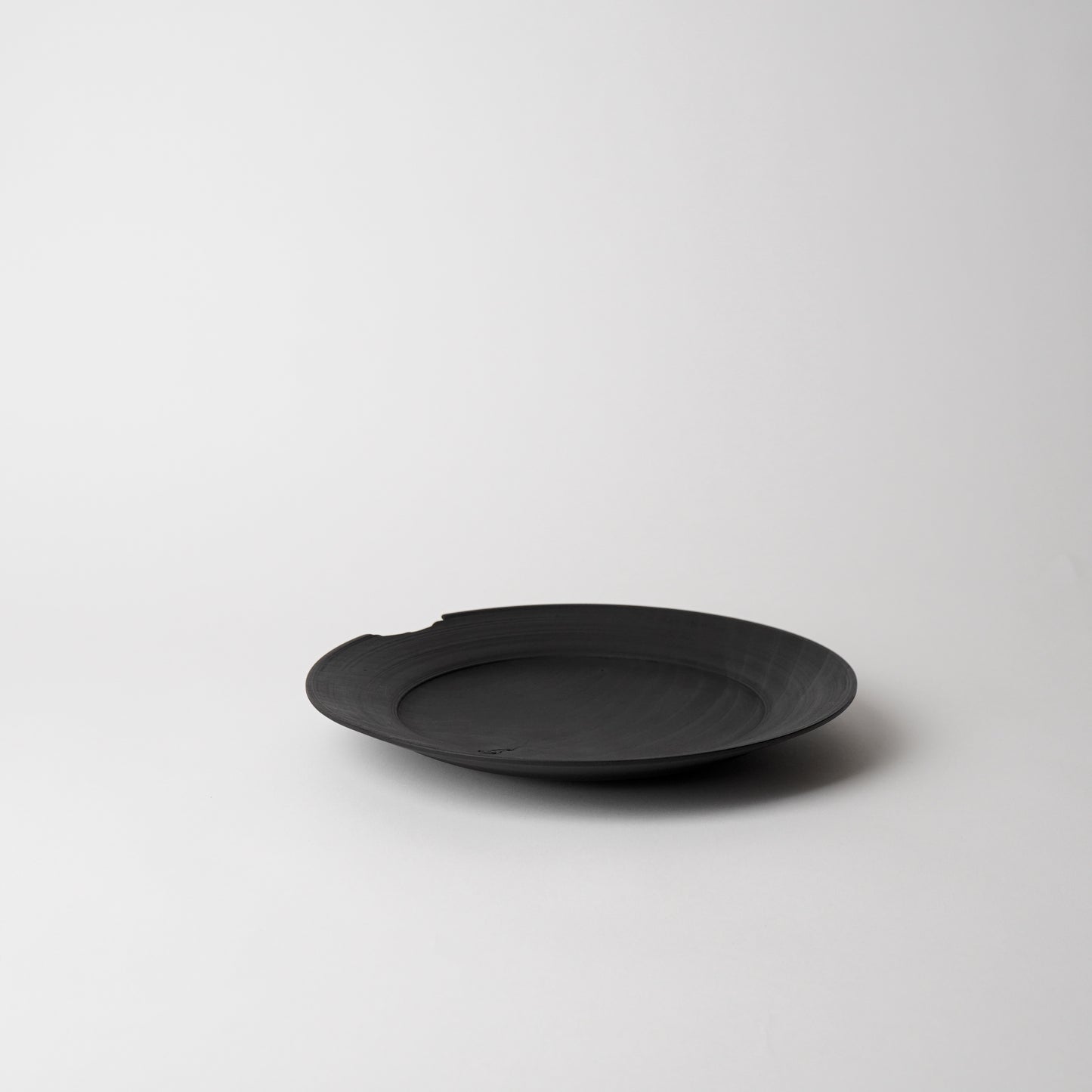 Black plate on a white background