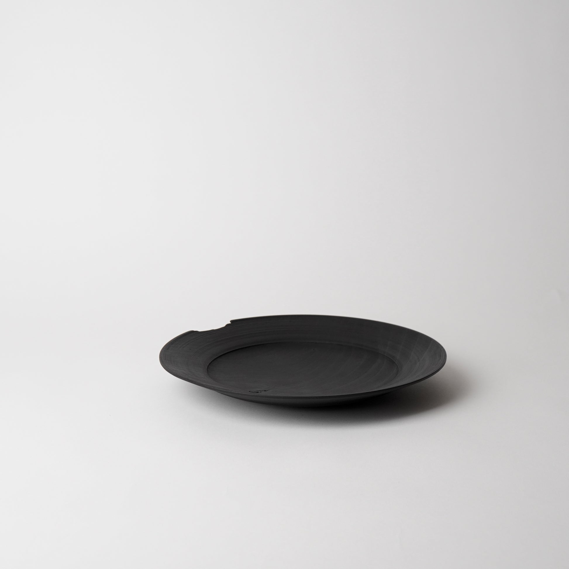 Black plate on a white background