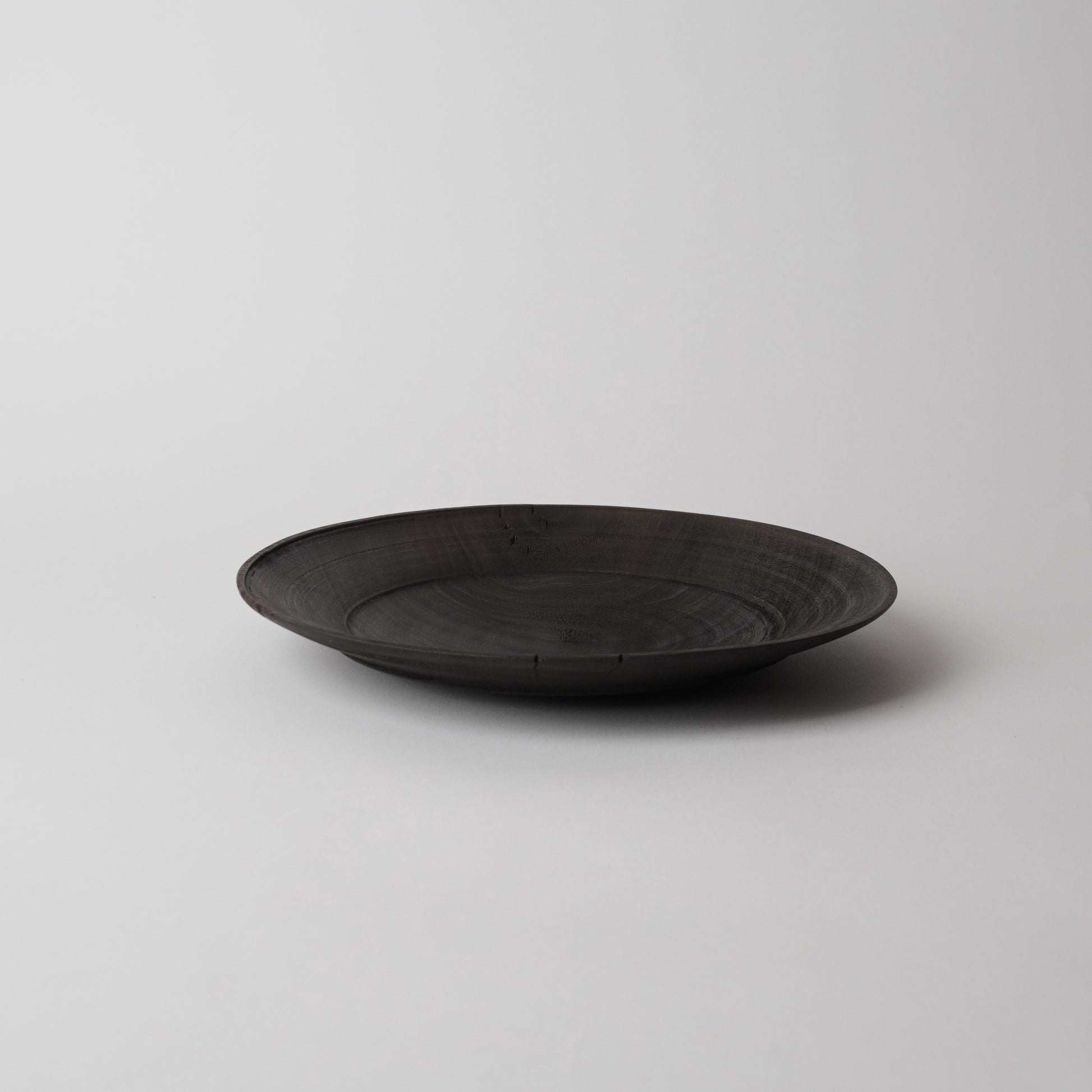 Black plate on a light gray background