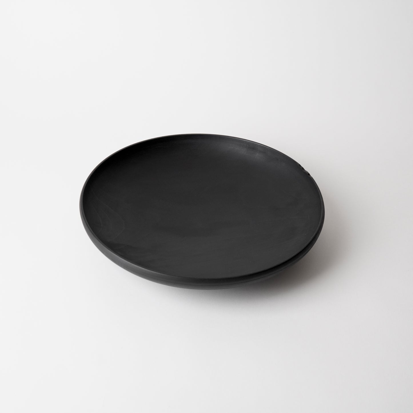 Black plate on a white background
