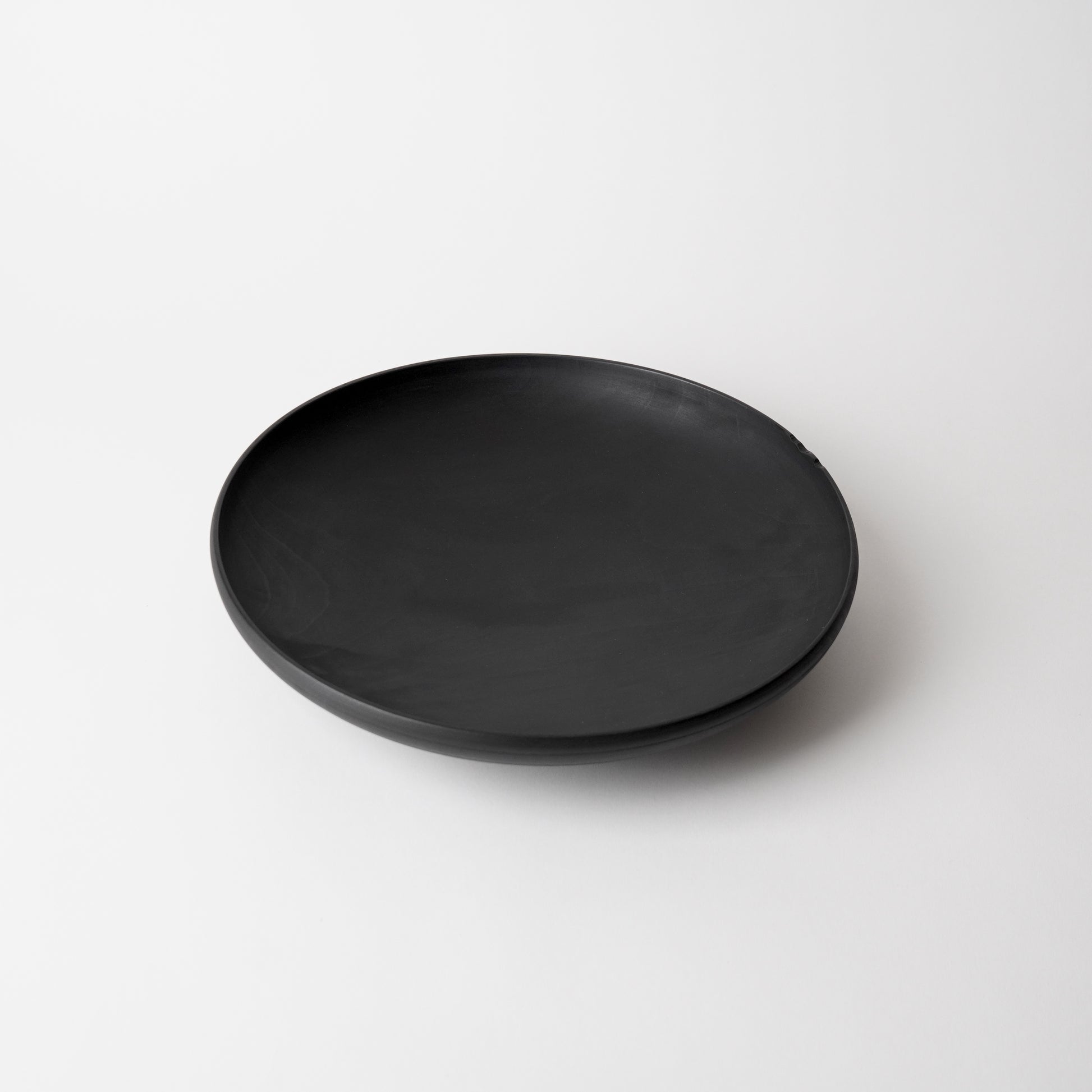 Black plate on a white background