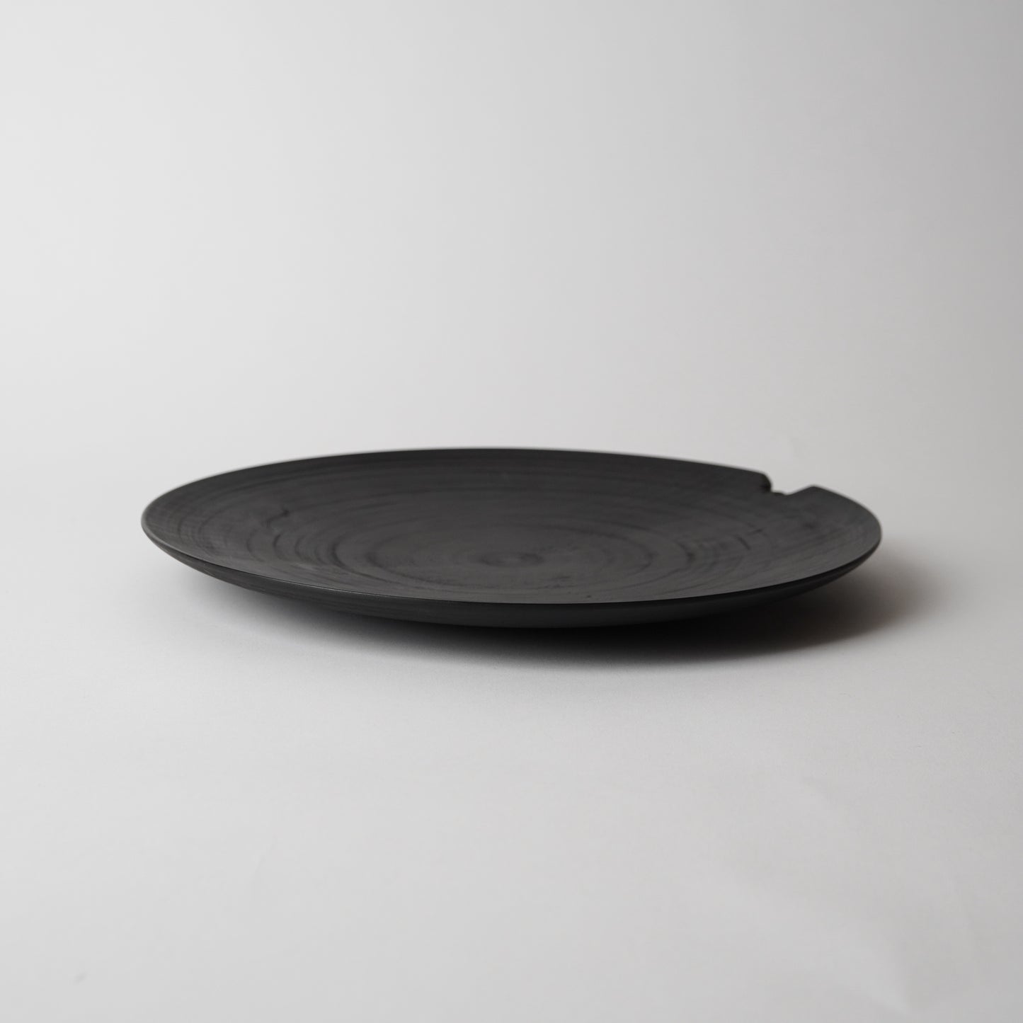 Black plate on a light gray background