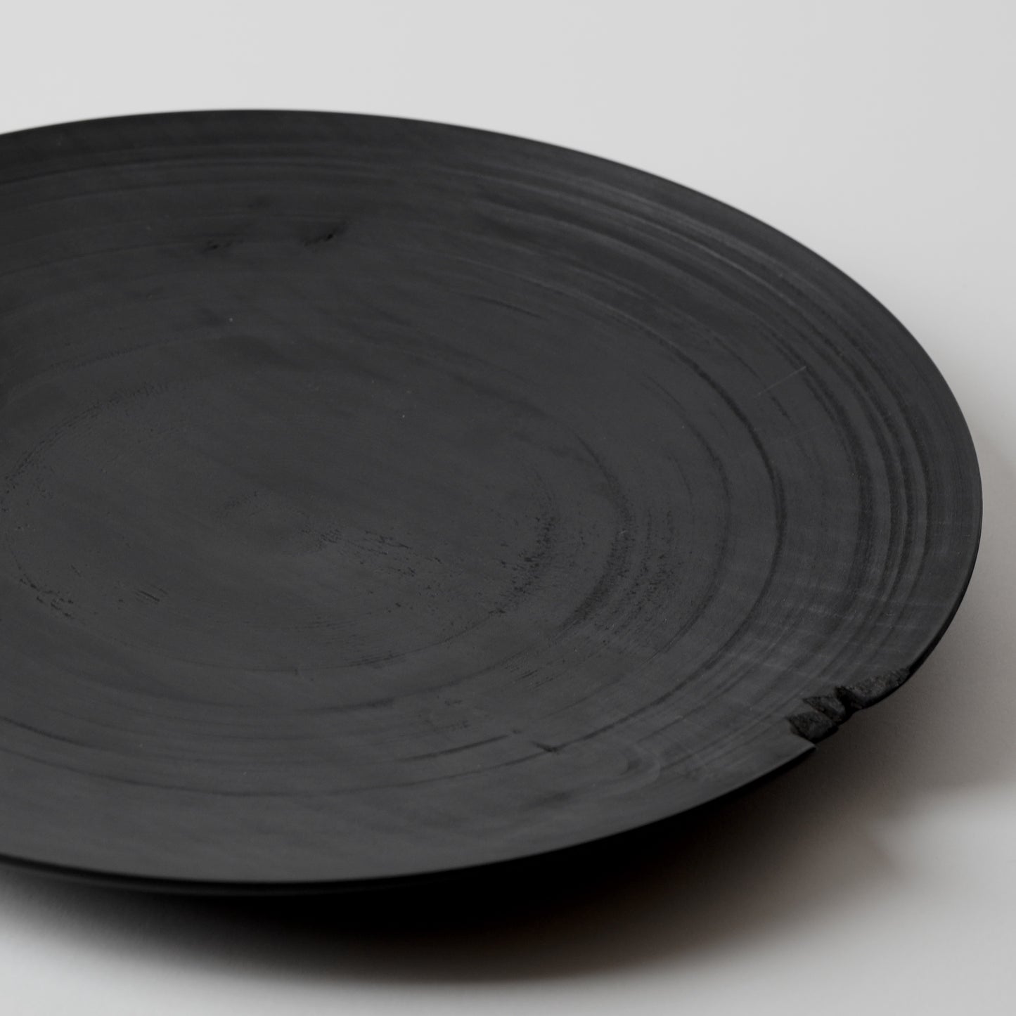 Black plate on a white background