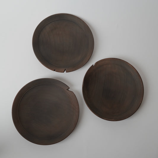 Rim Plate(Gingo,Persimmon dyeing)	/ Tatsuya Unten