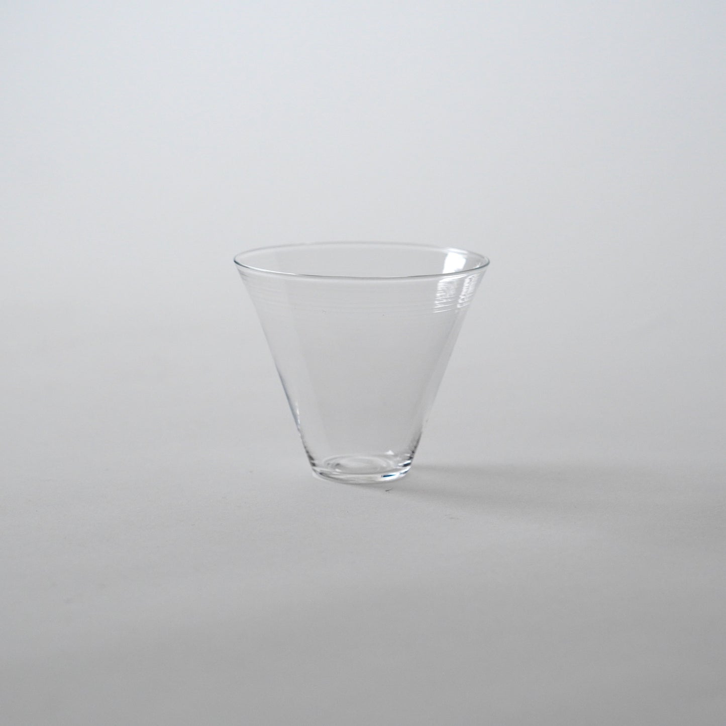 Clear glass vase on a white background